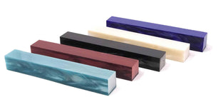 Acrylic Pen Blanks At UK Pen Blanks we have a huge selection of acrylic pen turning blanks. The blanks turn very well on your lathe at high speed and when it comes to the finish it's a breeze when used with mesh abrasives and Yorkshire Grit.