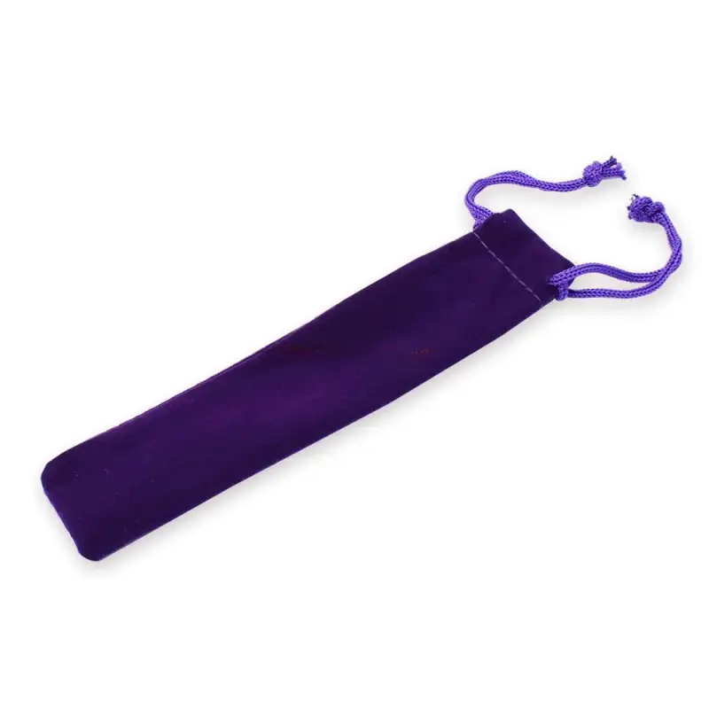 10 pack Velvet Drawstring Pen Pouches - Purple - Pen Cases
