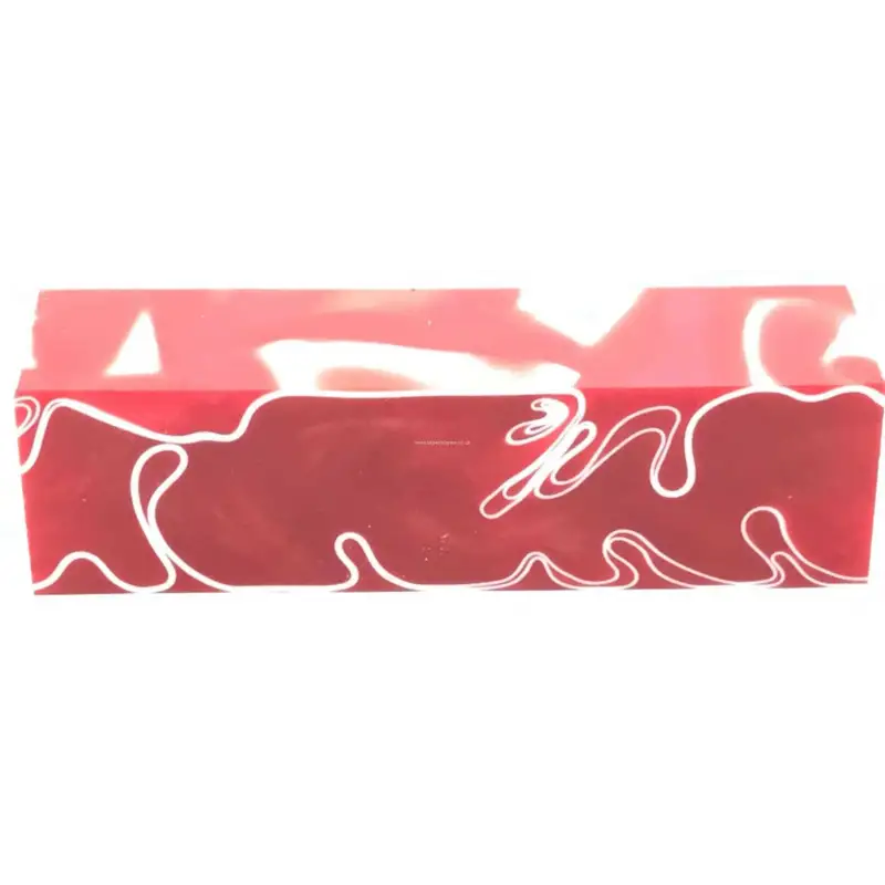 200mm Red/White Strawberries & Cream - Kirinite Pen Blank - Kirinite 200mm Pen Blanks