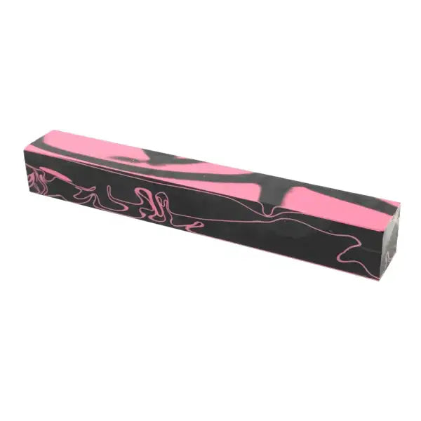 Black & Pink Swirls (Pink Panther) - Acrylic Kirinite Pen Blank - Kirinite Pen Blanks