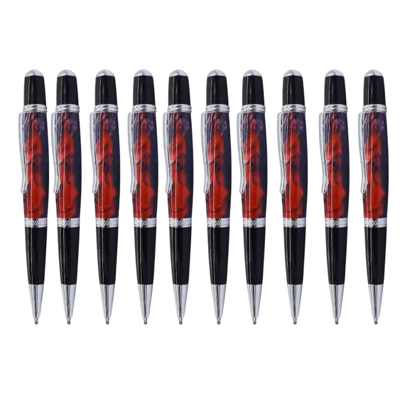 Cerra Pen Kit - Chrome & Black - PACKS - 10 - Pen Kit