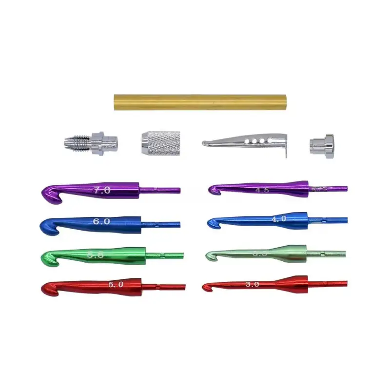 Chrome & Colour Crochet Hook Kit (Knurled) - Project Kit
