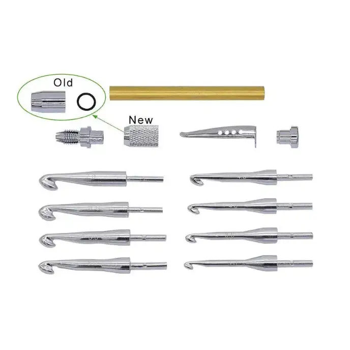 Chrome Crochet Hook Kit (Knurled)