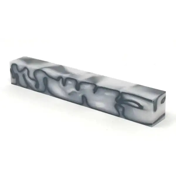 Mother of Pearl White/Black (Cracked Ice) - Kirinite Pen Blank 5060592530298 - Kirinite Pen Blanks