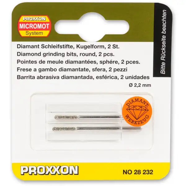 Proxxon Diamond Coated Grinding Bits Ball 2.2 mm P-28232