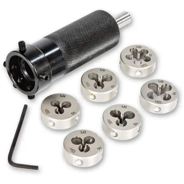 Proxxon Die Holder With Dies For M3 To M10 Male Threads P-24082