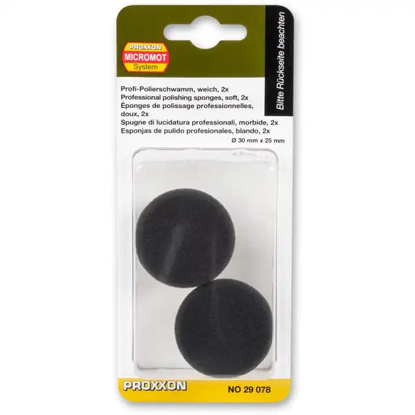 Proxxon Soft Black Polishing Sponges (2 Pieces) P-29078