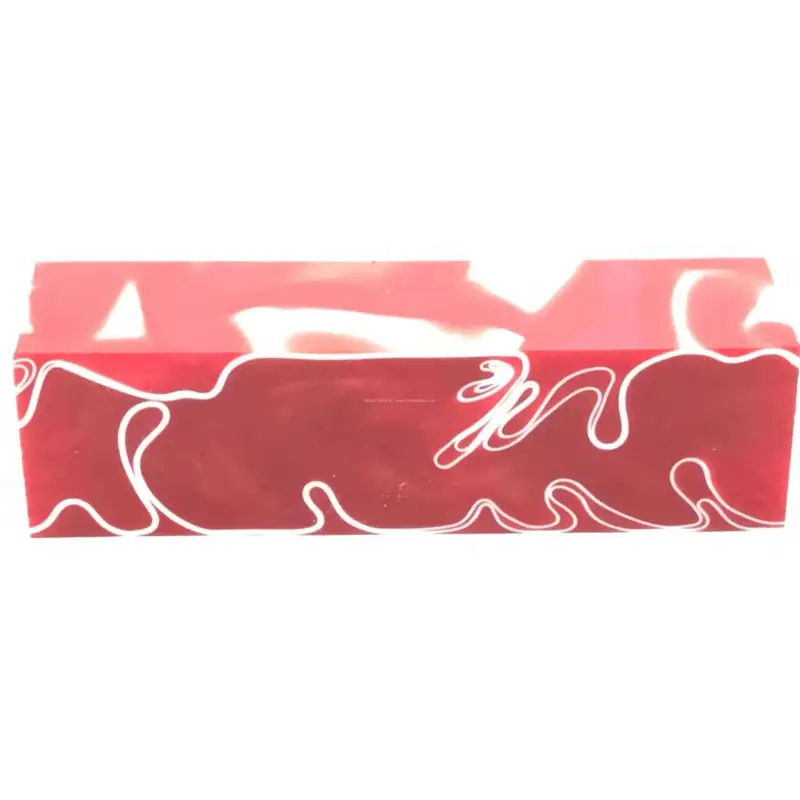 Strawberry & Cream - Acrylic Kirinite Pen Blank - Kirinite Pen Blanks