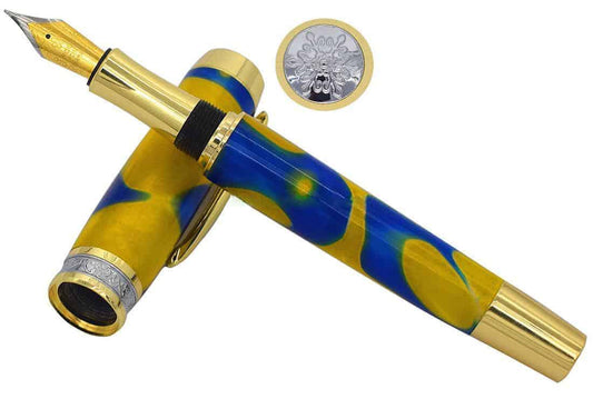 Large Jr Gentleman Fountain Pen (new style) - Gold - UK Pen Blanks