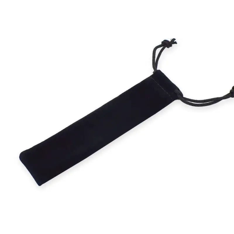 10 pack Velvet Drawstring Pen Pouches - Black - Pen Cases