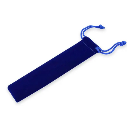 10 pack Velvet Drawstring Pen Pouches - Blue - Pen Cases
