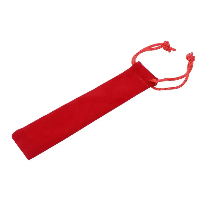 10 pack Velvet Drawstring Pen Pouches - Red - Pen Cases