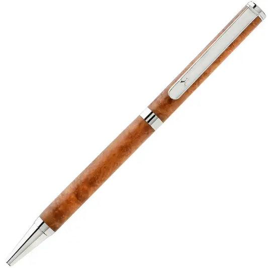 Artisan Twist Slimline Pen Kit - Rhodium (With A Logo) PK-ART-SLIM-RHOD