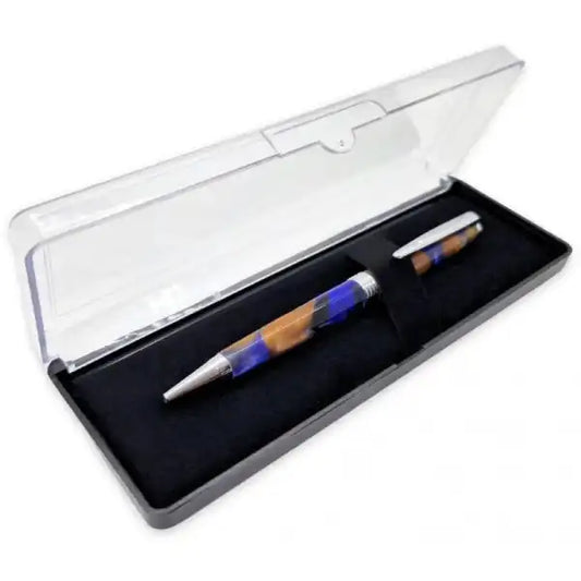 Black Felt & Clear Plastic Lid Pen Box