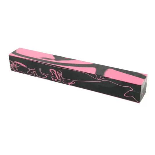 Black & Pink Swirls (Pink Panther) - Acrylic Kirinite Pen Blank - Kirinite Pen Blanks