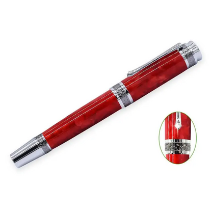 Chrome & Black Titanium New Majestic Fountain Pen Kit - Pen Kit