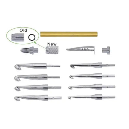 Chrome Crochet Hook Kit (Knurled)