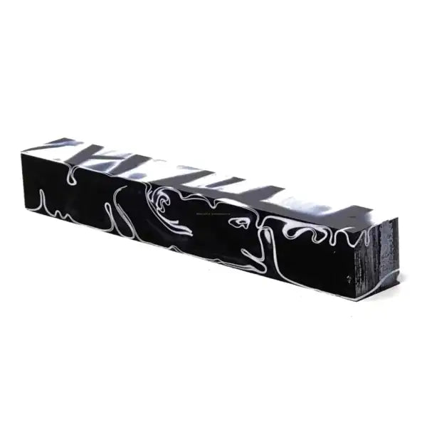 Cyclone - Black/Blue & white - Acrylic Kirinite Pen Blank 5060592530755 - Kirinite Pen Blanks
