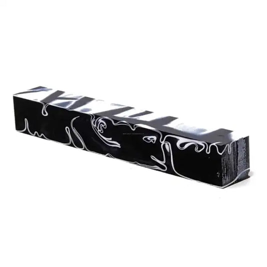 Cyclone - Black/Blue & white - Acrylic Kirinite Pen Blank - Kirinite Pen Blanks