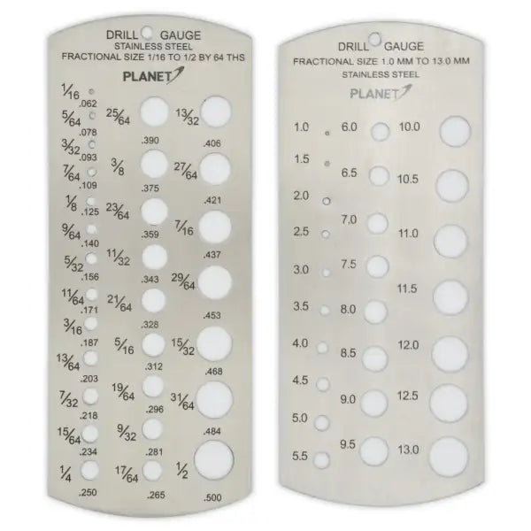 Drill Gauge 2 Piece Set Metric and Imperial
