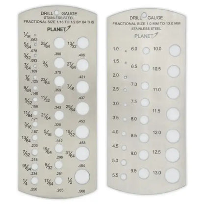 Drill Gauge 2 Piece Set Metric and Imperial