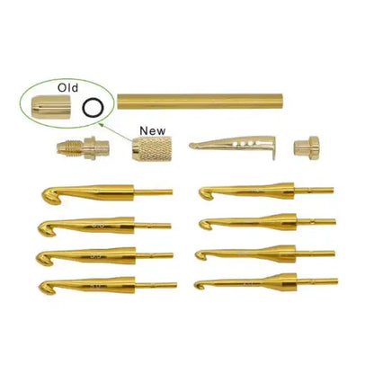 Gold Crochet Hook Kit (Knurled) CROCH-KNUR-GLD