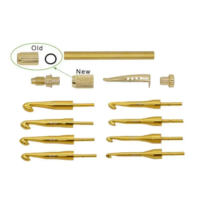 Gold Crochet Hook Kit (Knurled)