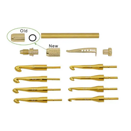Gold Crochet Hook Kit (Knurled)