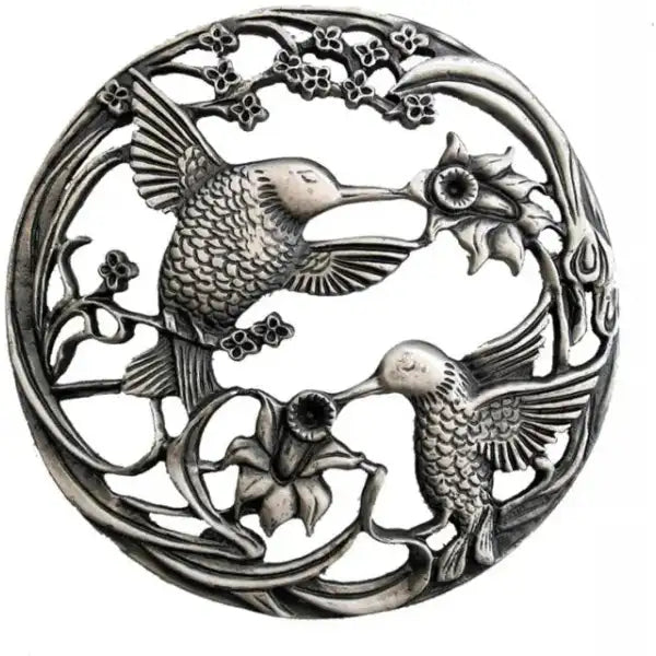 Hummingbirds - Decorative Pewter Lid RS-PL3 - craft kits