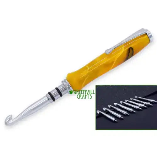 Interchangeable Crochet Hook Kit Set - Chrome - Project Kit