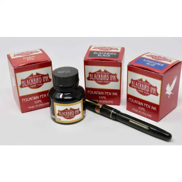 Kingfisher Blue Fountain Pen Ink - Blackbird Ink 5060592530014 - Fountain Pen Ink