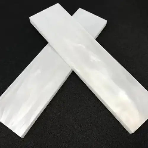 Kirinite Wedding White Pearl Knife Scales - Set of 2 - 6mm - Kirinite Knife Scales