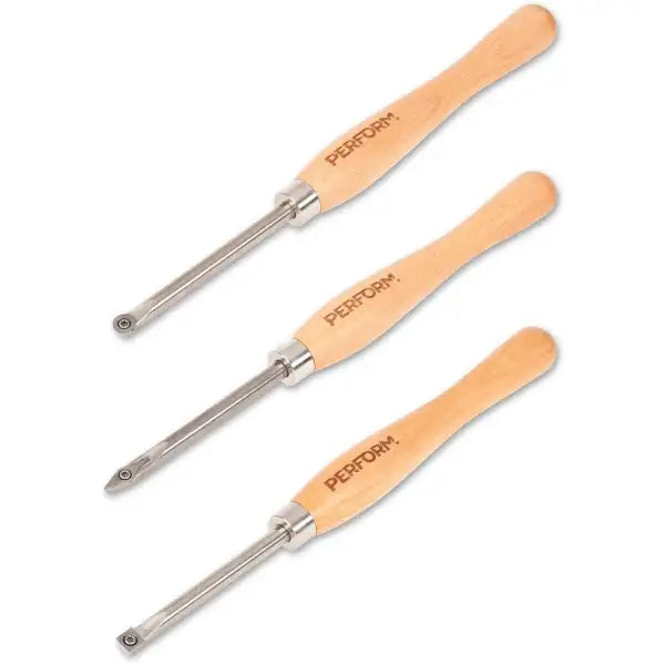 Perform 3 Piece Replaceable Tungsten Tip Turning Tool Set - Woodturning Tools
