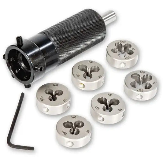 Proxxon Die Holder With Dies For M3 To M10 Male Threads P-24082