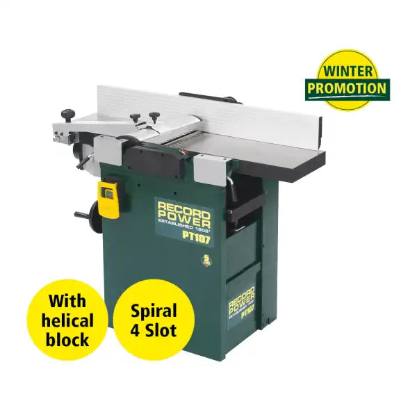 PT107 4 Slot 10’’ x 7’’ Helical Block Heavy Duty Planer Thicknesser (4-Spiral) (47503) 47503
