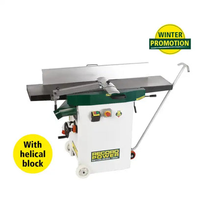 Record Power PT310 Heavy Duty Planer Thicknesser 230v With Spiral Cutter Block and Wheel Kit - PT310-HB/UK1 48503