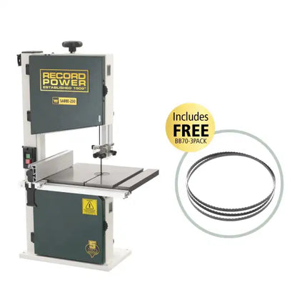 Record Power Sabre 250 10’’ Bandsaw & 3 Pack Bandsaw Blades