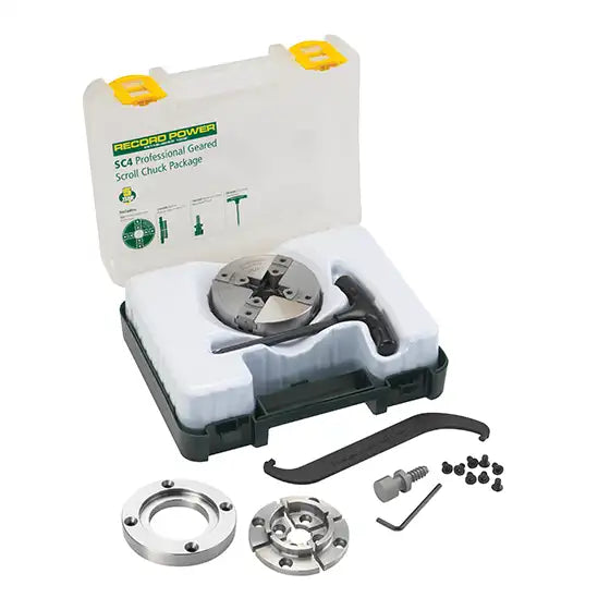 Record Power SC4 Professional Geared Scroll Chuck Package - M33 x 3.5 Direct Thread 62065 - chuck