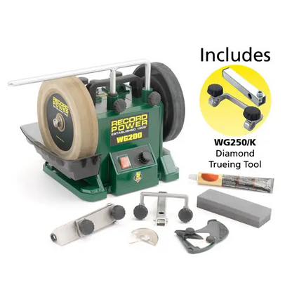 Record Power WG200-PK/A 8’’ Wet Stone Sharpening System Package Deal - Sharpening