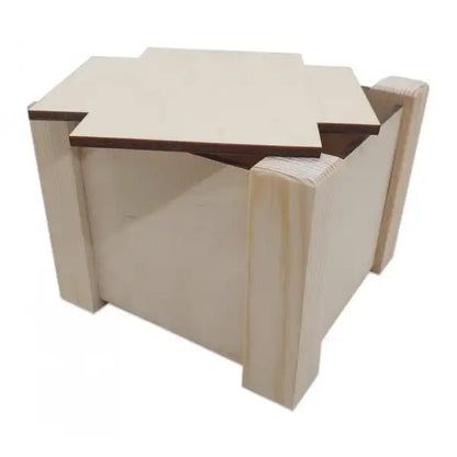 Square Flat Pack Wooden Box - Pyrography Project CRAFT-J100BOX
