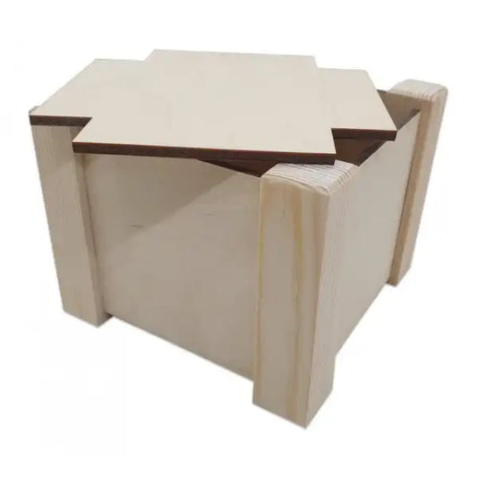 Square Flat Pack Wooden Box - Pyrography Project CRAFT-J100BOX