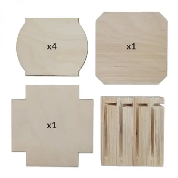 Square Flat Pack Wooden Box - Pyrography Project CRAFT-J100BOX