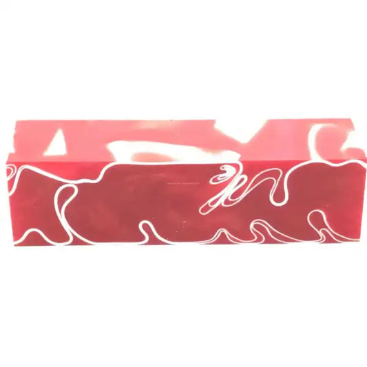 Strawberry & Cream - Acrylic Kirinite Pen Blank - Kirinite Pen Blanks