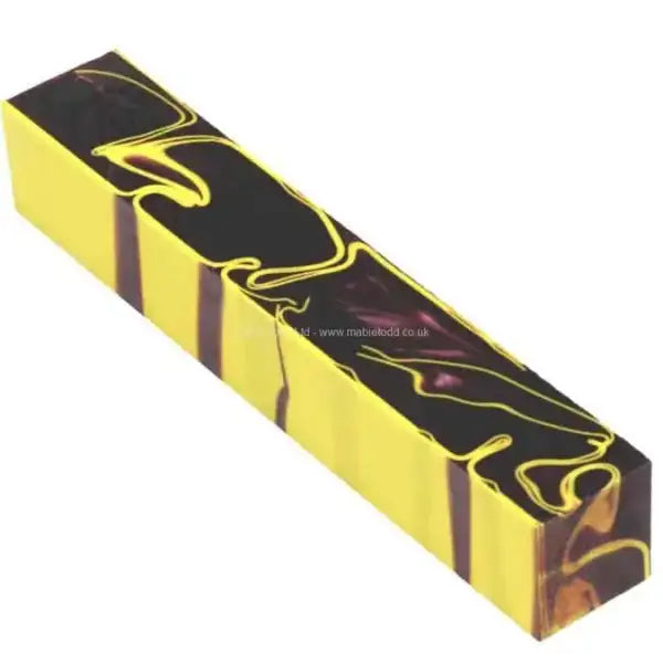 Swirl Pack 1 - 5 x Acrylic Kirinite Pen Blanks 5060592531028 - Yellow Pen Blanks