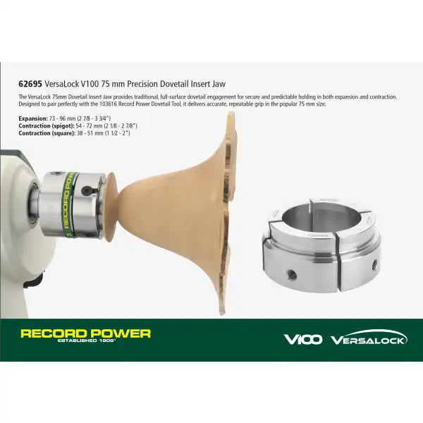 VersaLock V100 75mm Dovetail Jaw Insert 62695