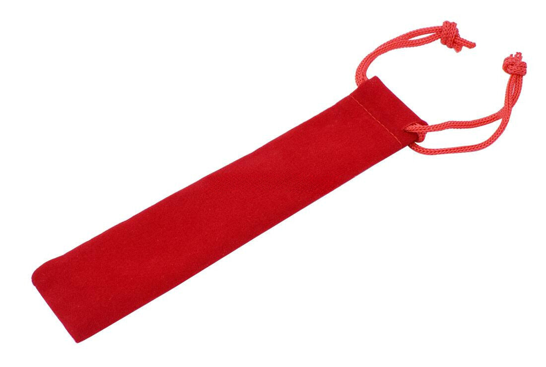 red 10 pack Velvet Drawstring Pen Pouches