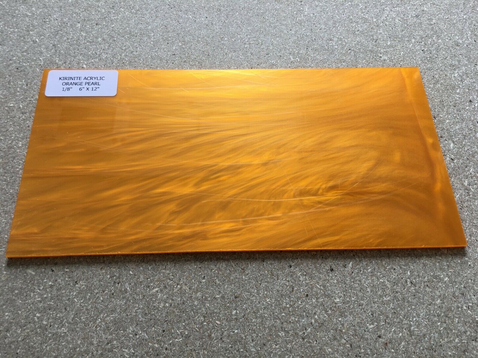 Kirinite Solar Flare (Orange Pearl) Craft Sheet 9mm x 300mm x 150mm Kirinite