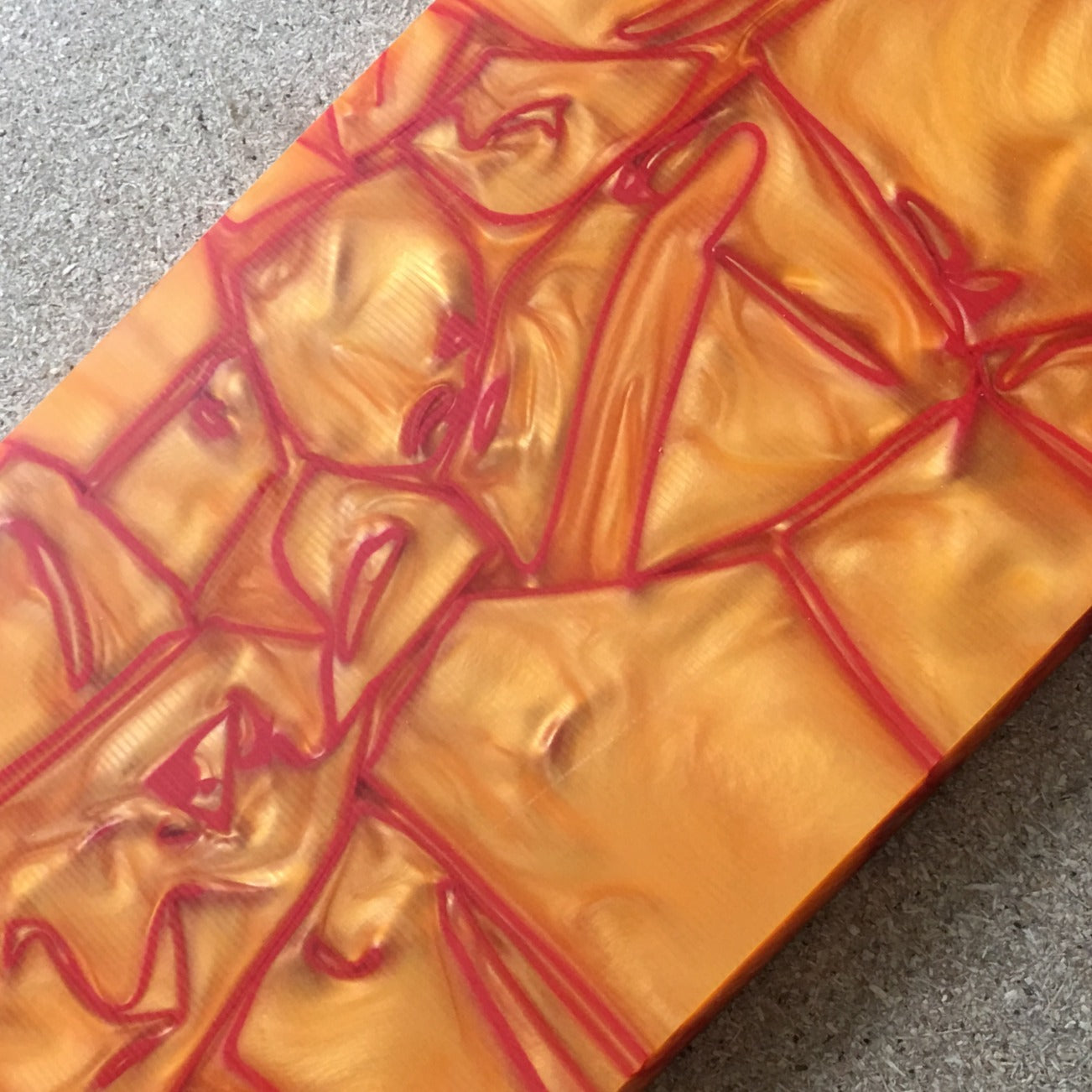 Kirinite Orange Sunspot Craft Sheet 9mm x 300mm x 300mm Kirinite