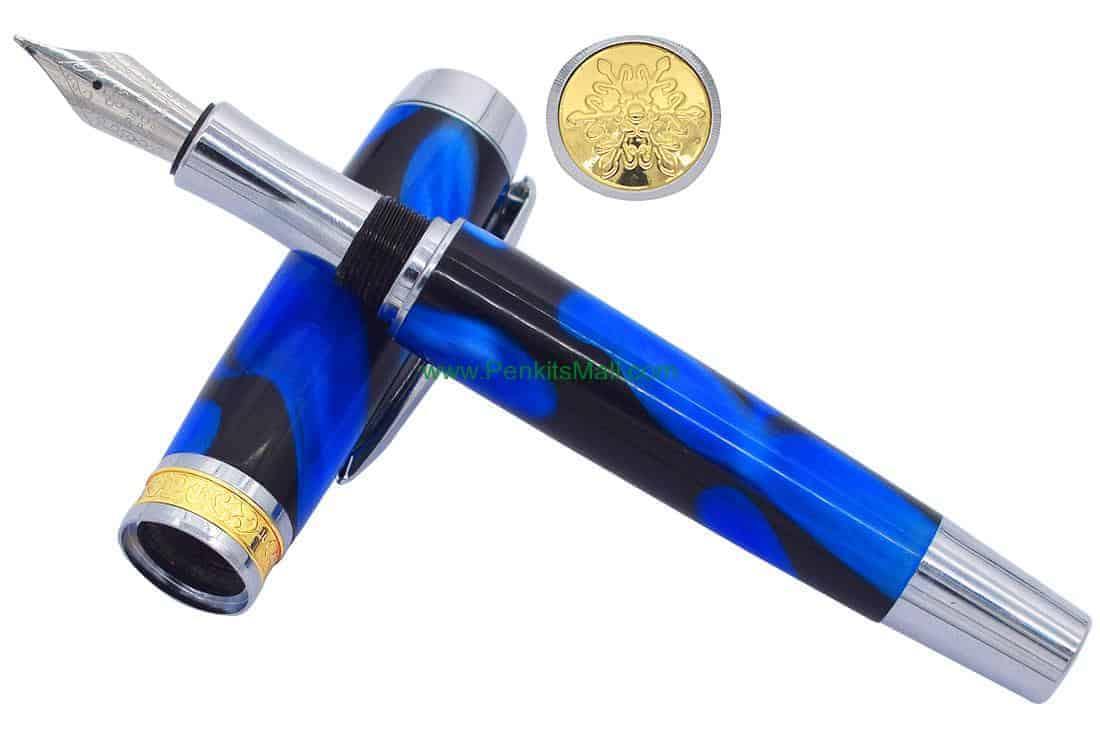 Large Jr Gentleman Fountain Pen (new style) - Chrome - UK Pen Blanks
