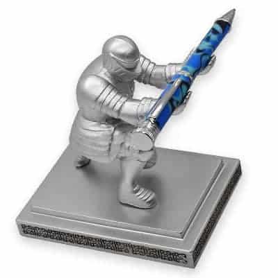 Silver Kneeling Knight Executive Pen Holder - UK Pen Blanks